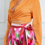 Wrapping Cropped Blouse
