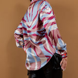 Scarf Printed Silky Blouse