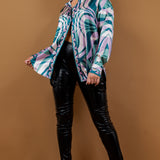 Scarf Printed Silky Blouse