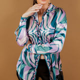 Scarf Printed Silky Blouse