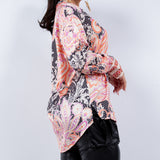 Scarf Printed Silky Blouse