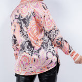 Scarf Printed Silky Blouse