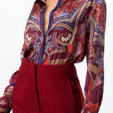 Button Down Satin Blouse
