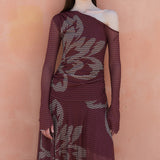 Draped Asymmetric Floral Print One-Shoulder Dress