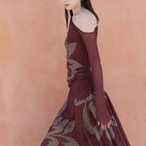 Draped Asymmetric Floral Print One-Shoulder Dress