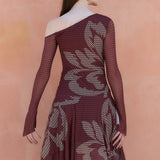 Draped Asymmetric Floral Print One-Shoulder Dress