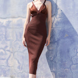 Bustier Ribbed Knit Midi Dress