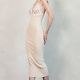 Bustier Ribbed Knit Midi Dress