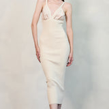 Bustier Ribbed Knit Midi Dress