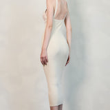 Bustier Ribbed Knit Midi Dress