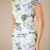 Mesh Open Back Drawstring Dress
