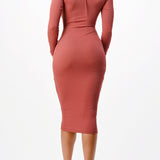 Open Neck Cut Out Midi Dress
