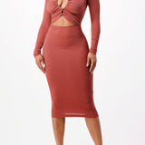 open neck halter midi dress