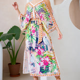 cold shoulder v neck scarf dress