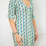 Button Down Half Sleeve Midi Dress