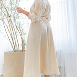 Collared Wrap Style Midi Dress