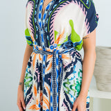 Ruched Shoulder Button Down Midi Dress