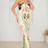 Scarf & Stretched Legging Pants Set