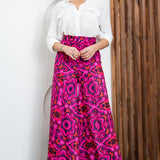high waisted wide pants in red