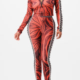 Zip-up jacket top with legging set