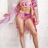 Bandeau Bikini Swimsuit & CoverUp Set