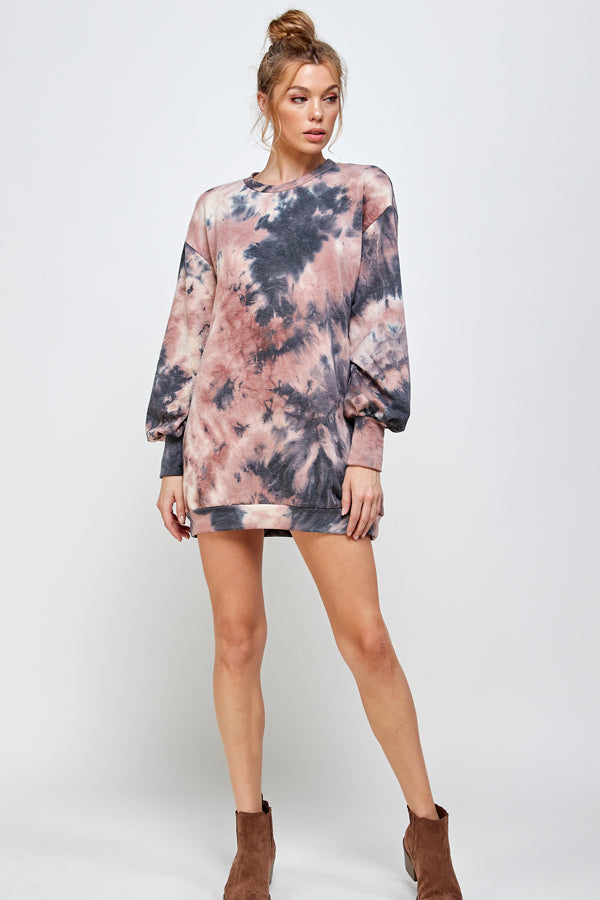 STYLEVAVA French Terry Knit Dress-Mauve