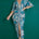 front ruched deep v neck sexy midi dress in green