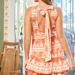 STYLEVAVA smocked mini dress open back orange