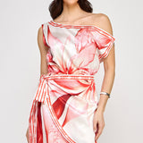Wrap Style Open Sleeve Mini Dress