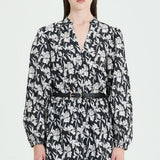 Floral Cotton Mini Dress with Belt
