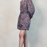 Floral Cotton Mini Dress with Belt