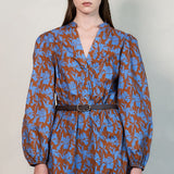 Floral Cotton Mini Dress with Belt