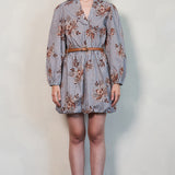 Floral Cotton Mini Dress with Belt