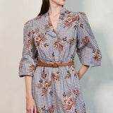 Floral Cotton Mini Dress with Belt