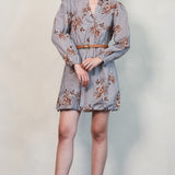 Floral Cotton Mini Dress with Belt