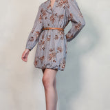 Floral Cotton Mini Dress with Belt