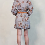 Floral Cotton Mini Dress with Belt