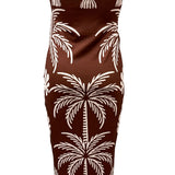 Strapless Chiffon Scarf Panel Midi Dress