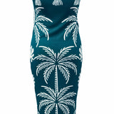 Strapless Chiffon Scarf Panel Midi Dress