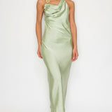 Chain Detail Halter Neck Backless Midi Dress