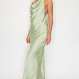 Chain Detail Halter Neck Backless Midi Dress