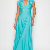 V-Neck Cap Sleeve Midi Dress