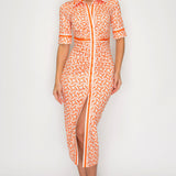 Button Down Short Sleeve Midi Dress