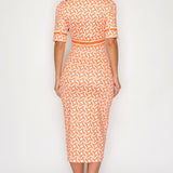 Button Down Short Sleeve Midi Dress