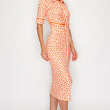 Button Down Short Sleeve Midi Dress