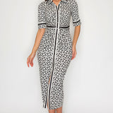 Button Down Short Sleeve Midi Dress