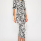 Button Down Short Sleeve Midi Dress