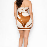 Scarf Detail Strapless Bodycon Mini Dress