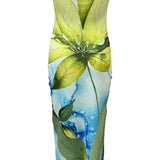 Floral Print Maxi Slit Dress