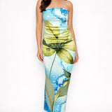 Floral Print Maxi Slit Dress